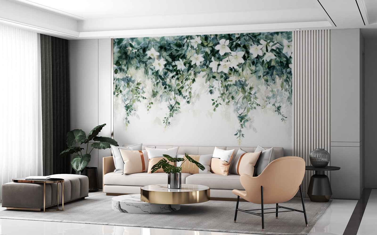 Papier peint jasmin blanc en fleur