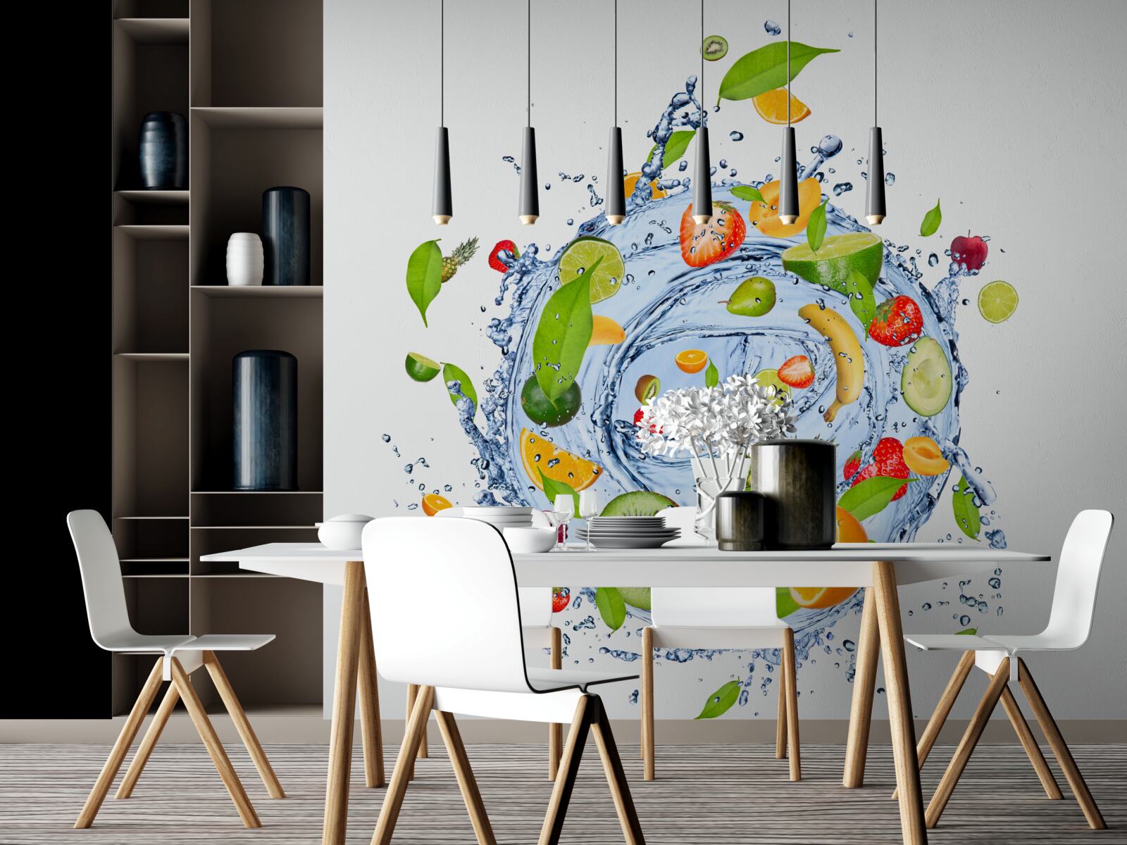 Papier peint mélange de fruits frais