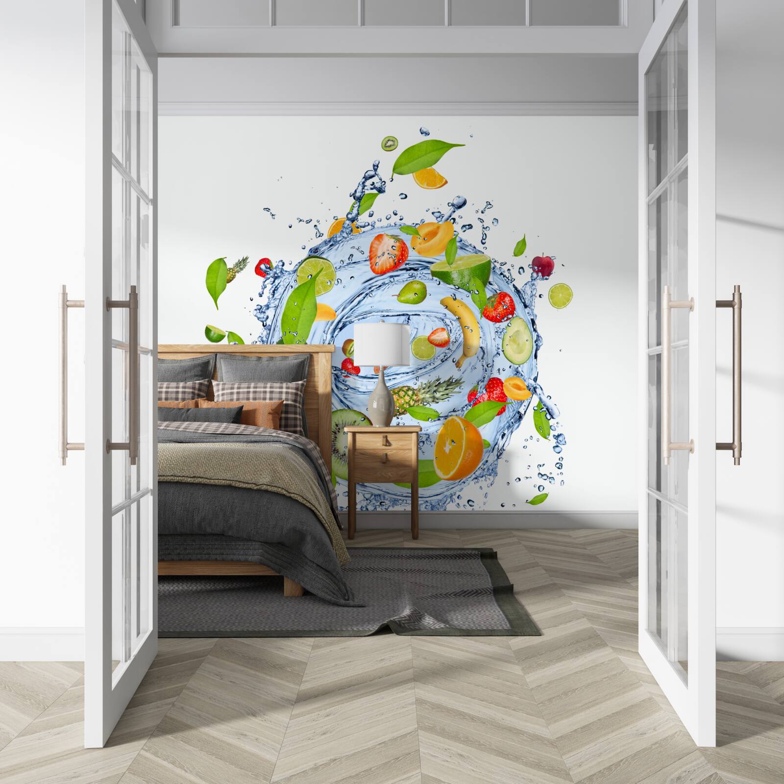 Papier peint mélange de fruits frais