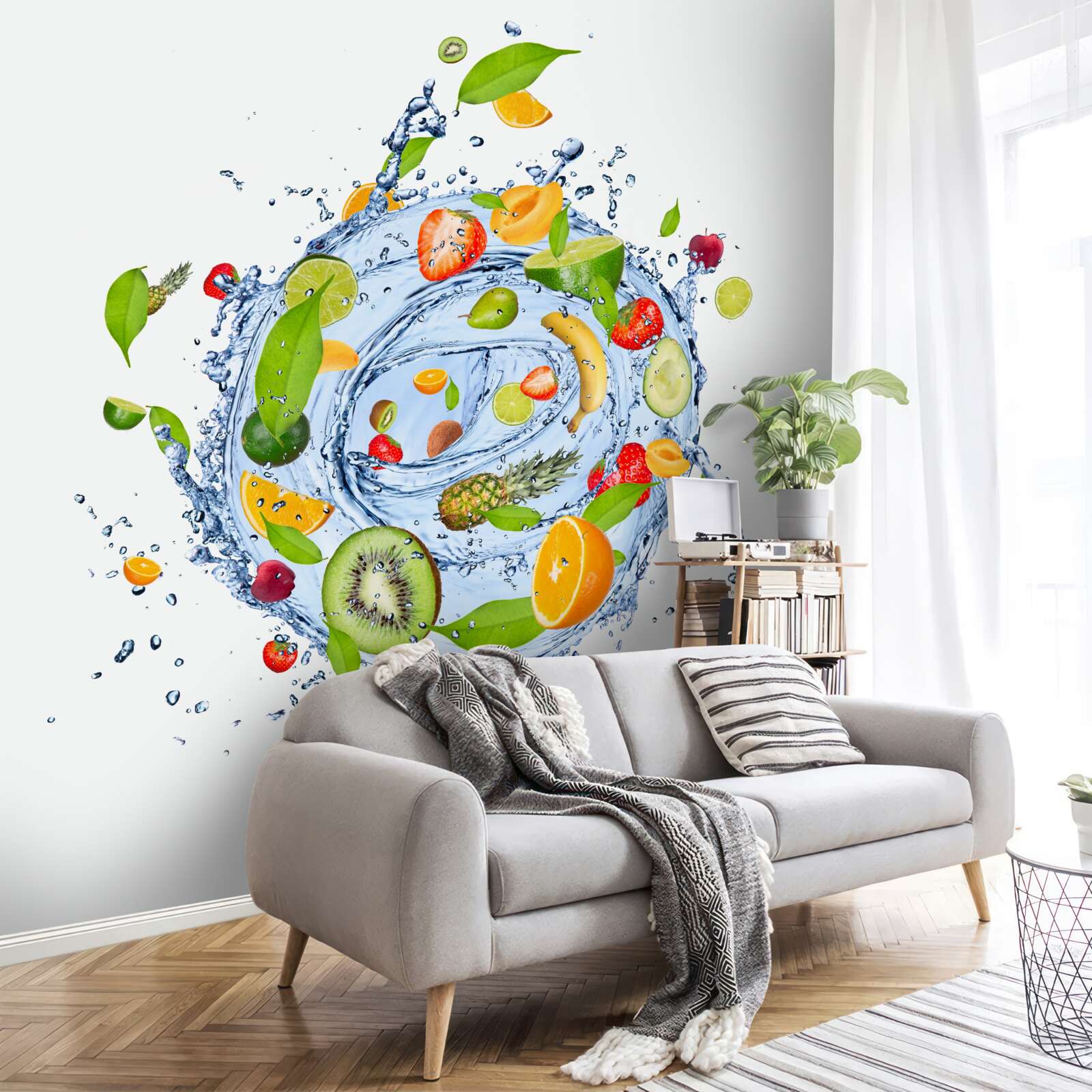 Papier peint mélange de fruits frais