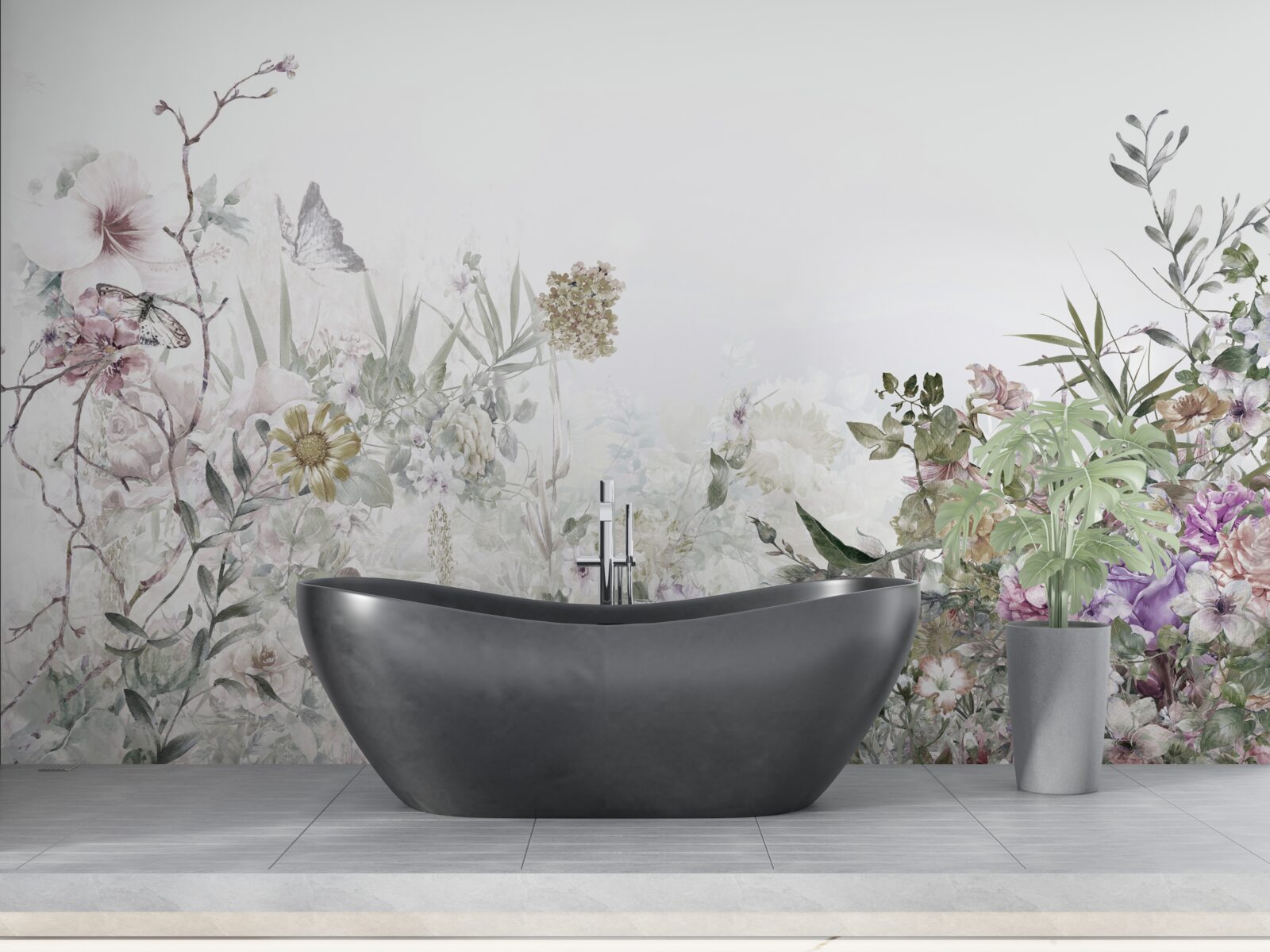 Papier peint un jardin d'été près de la maison