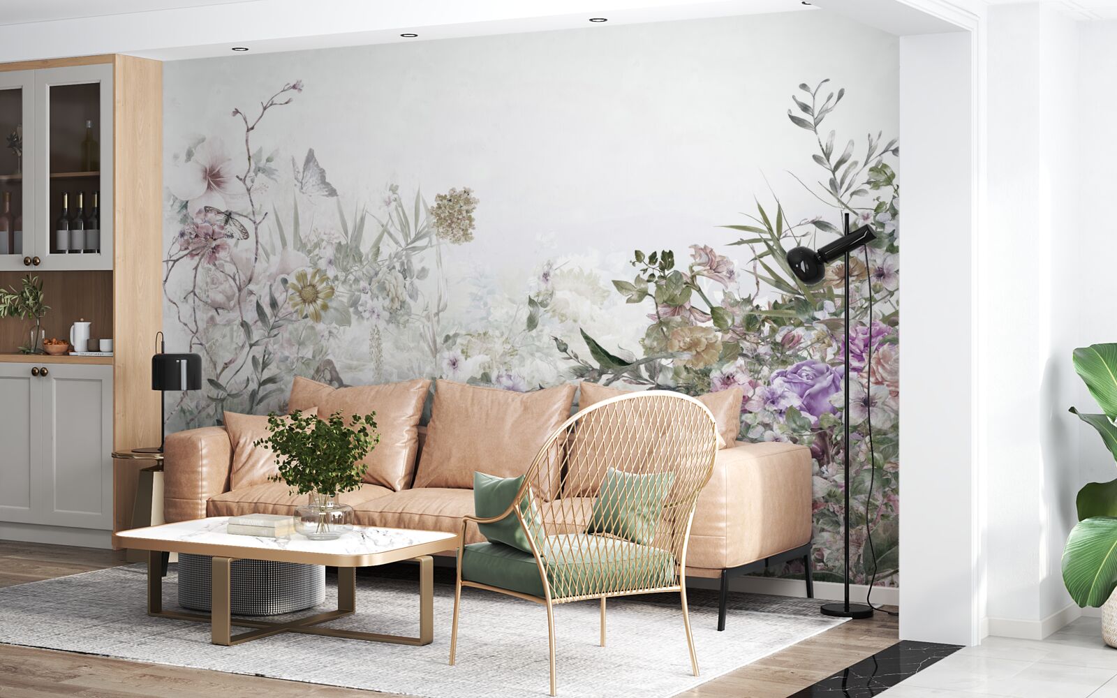 Papier peint un jardin d'été près de la maison