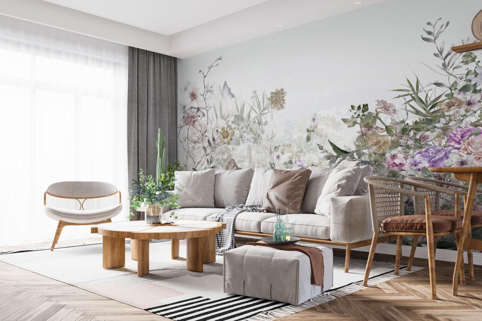 Papier peint un jardin d'été près de la maison