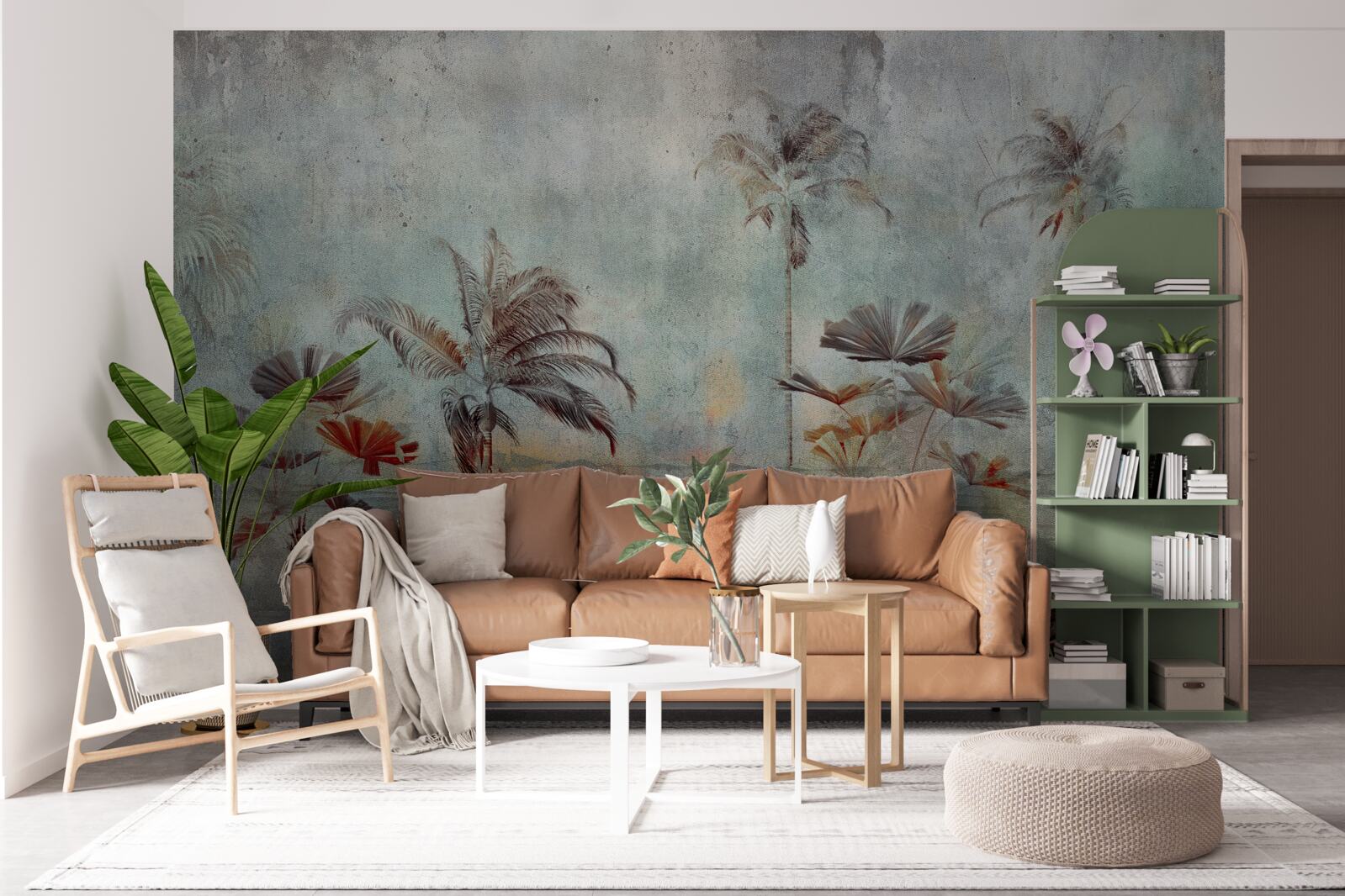 Papier peint les palmiers se balancent sur le rivage