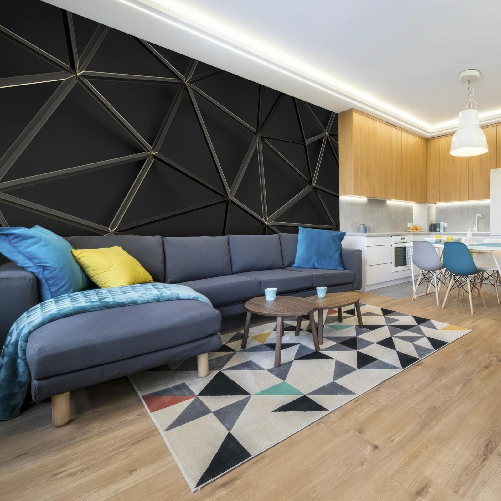 Papier peint vitrail en verre noir