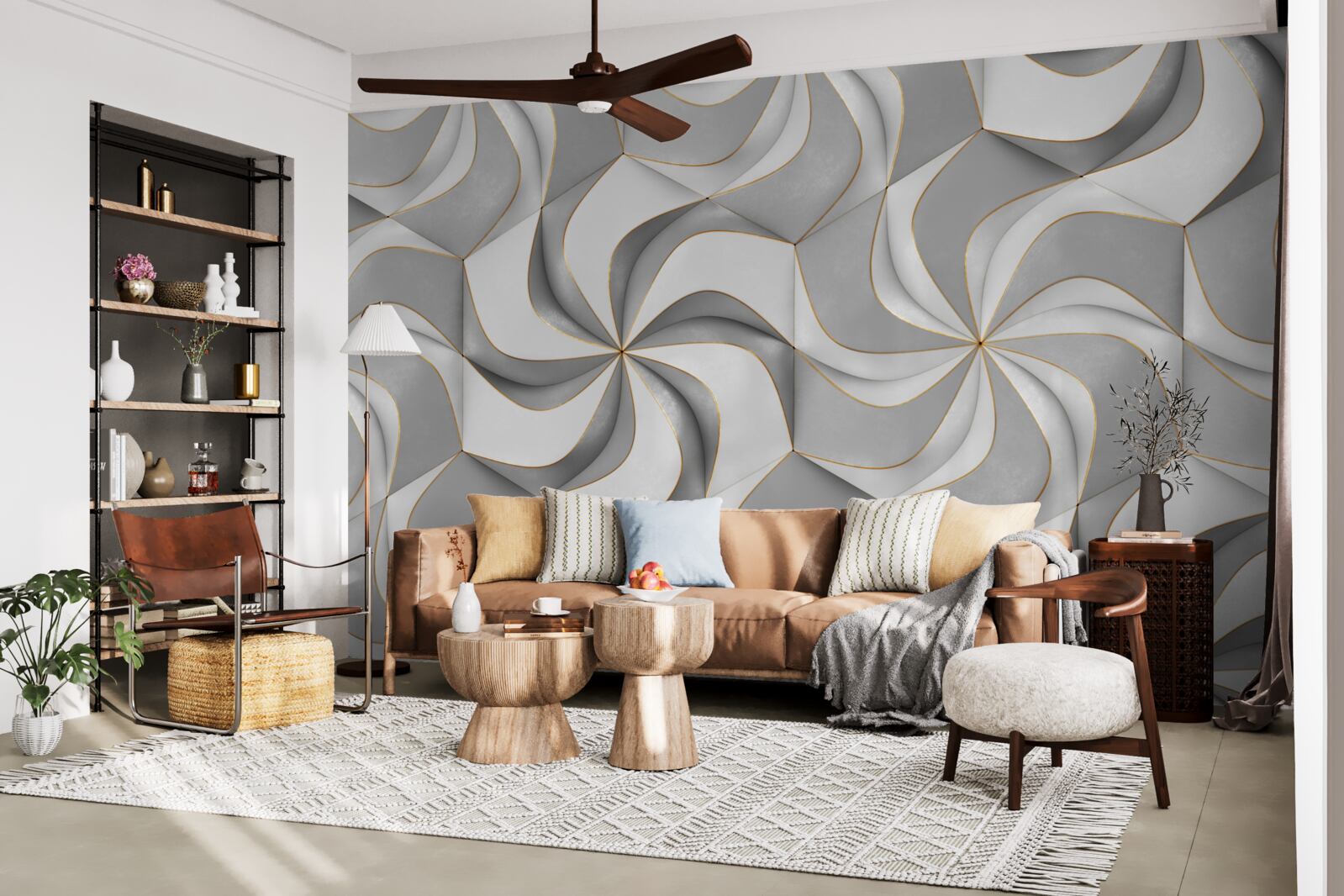 Papier peint des roues grises qui tournent