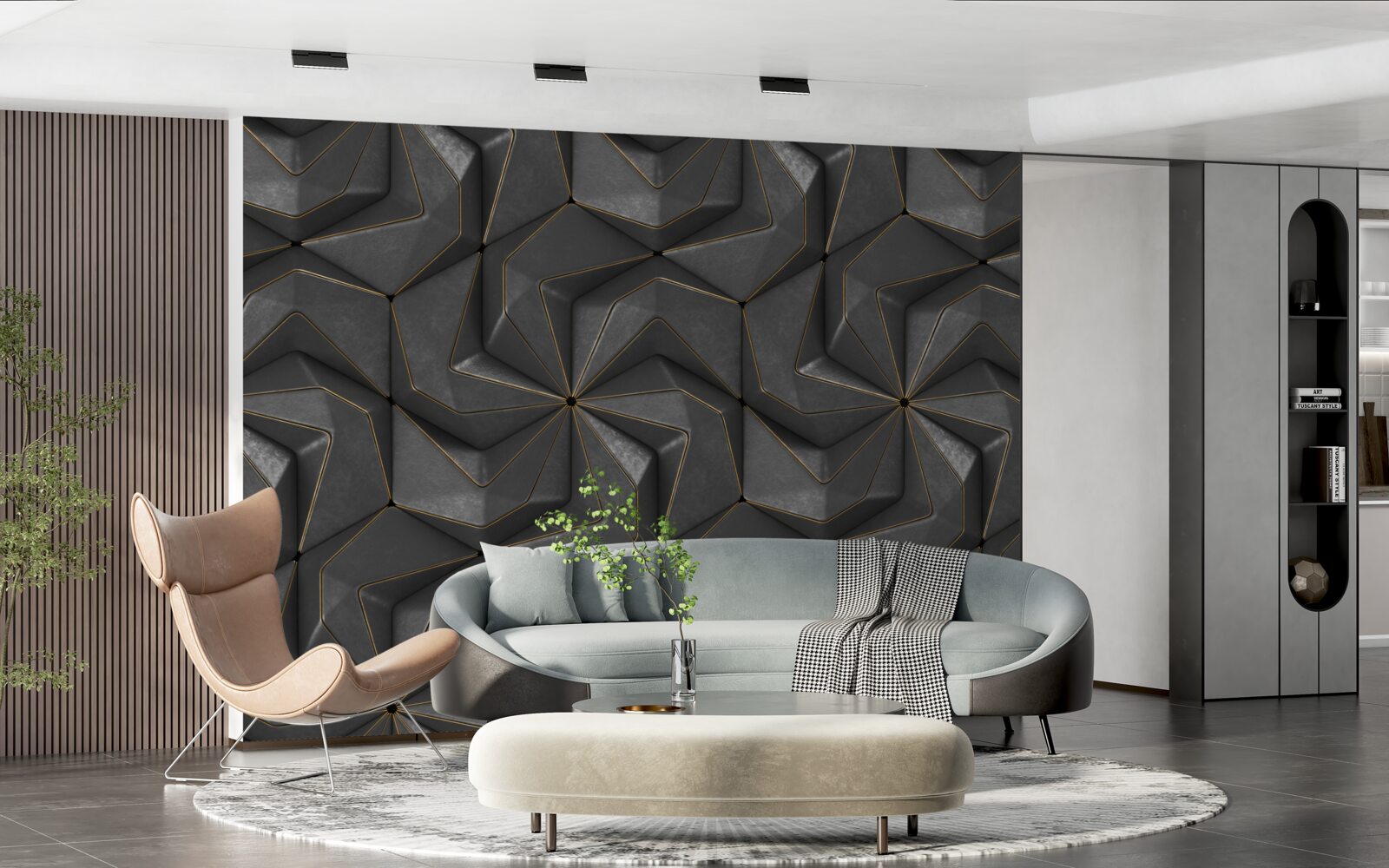 Papier peint fond de formes géométriques noires