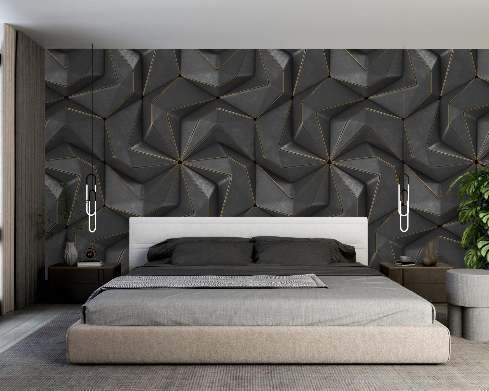 Papier peint fond de formes géométriques noires