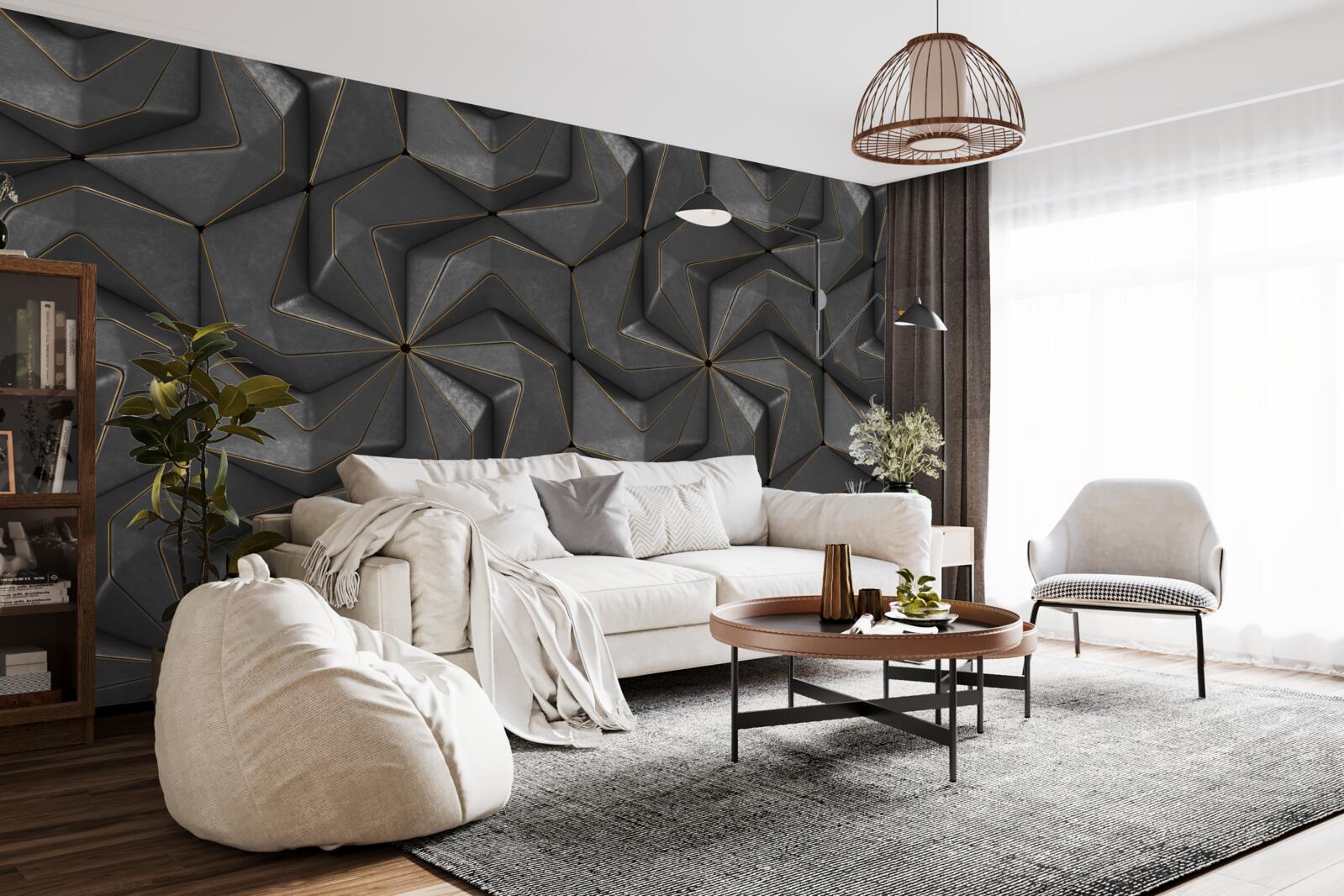 Papier peint fond de formes géométriques noires