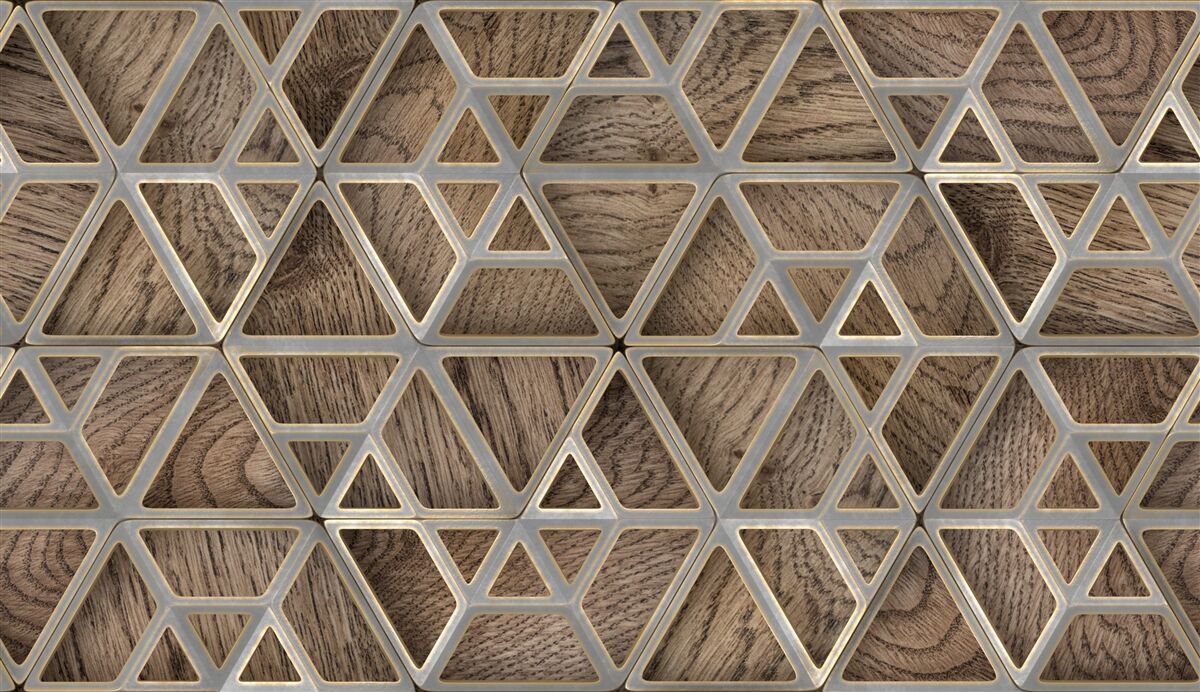 Papier peint structure triangulaire en bois