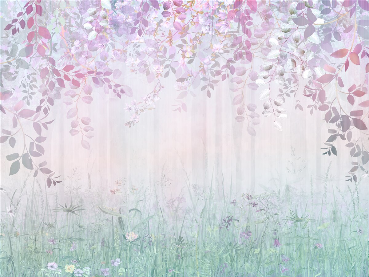 Papier peint feuilles de toutes les couleurs dans la forêt un matin d'automne