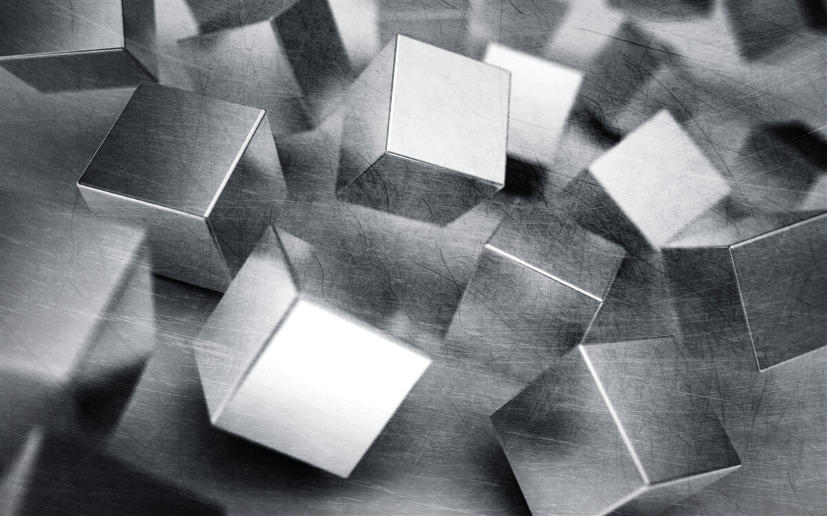 Papier peint cubes en acier