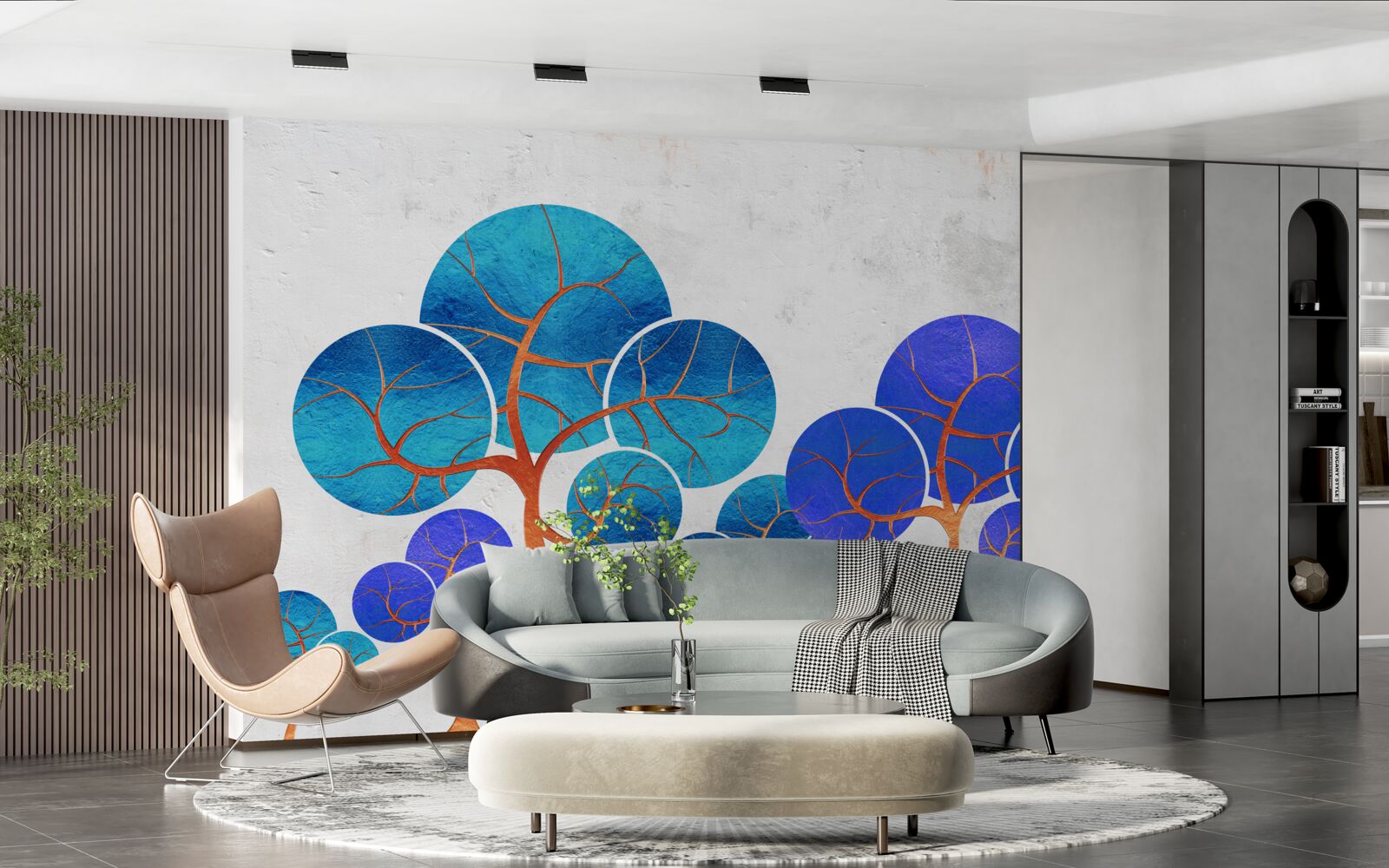 Papier peint les cimes fleuries sont abstraites