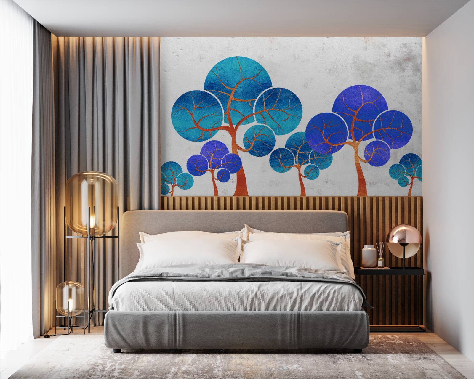 Papier peint les cimes fleuries sont abstraites