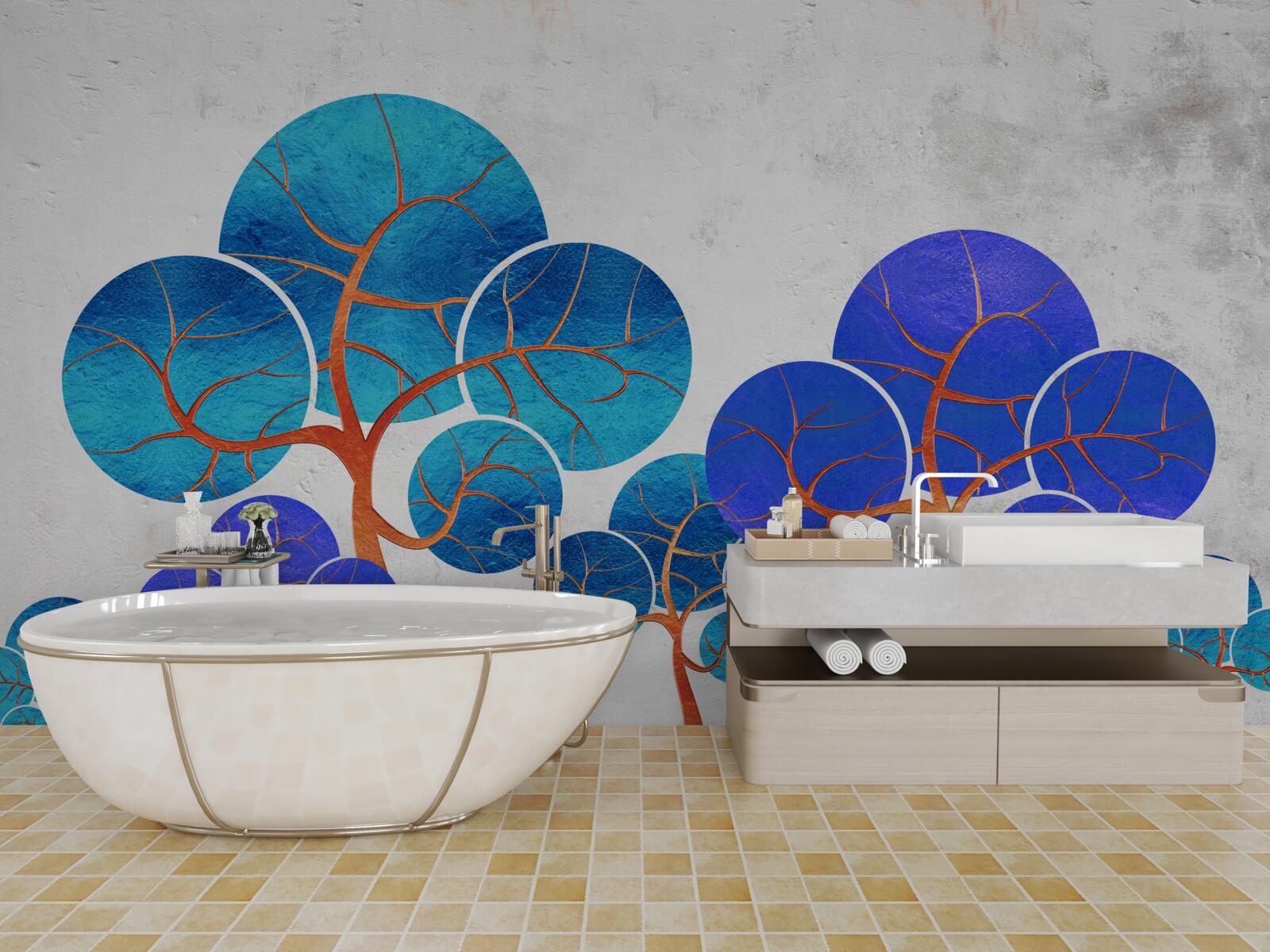 Papier peint les cimes fleuries sont abstraites