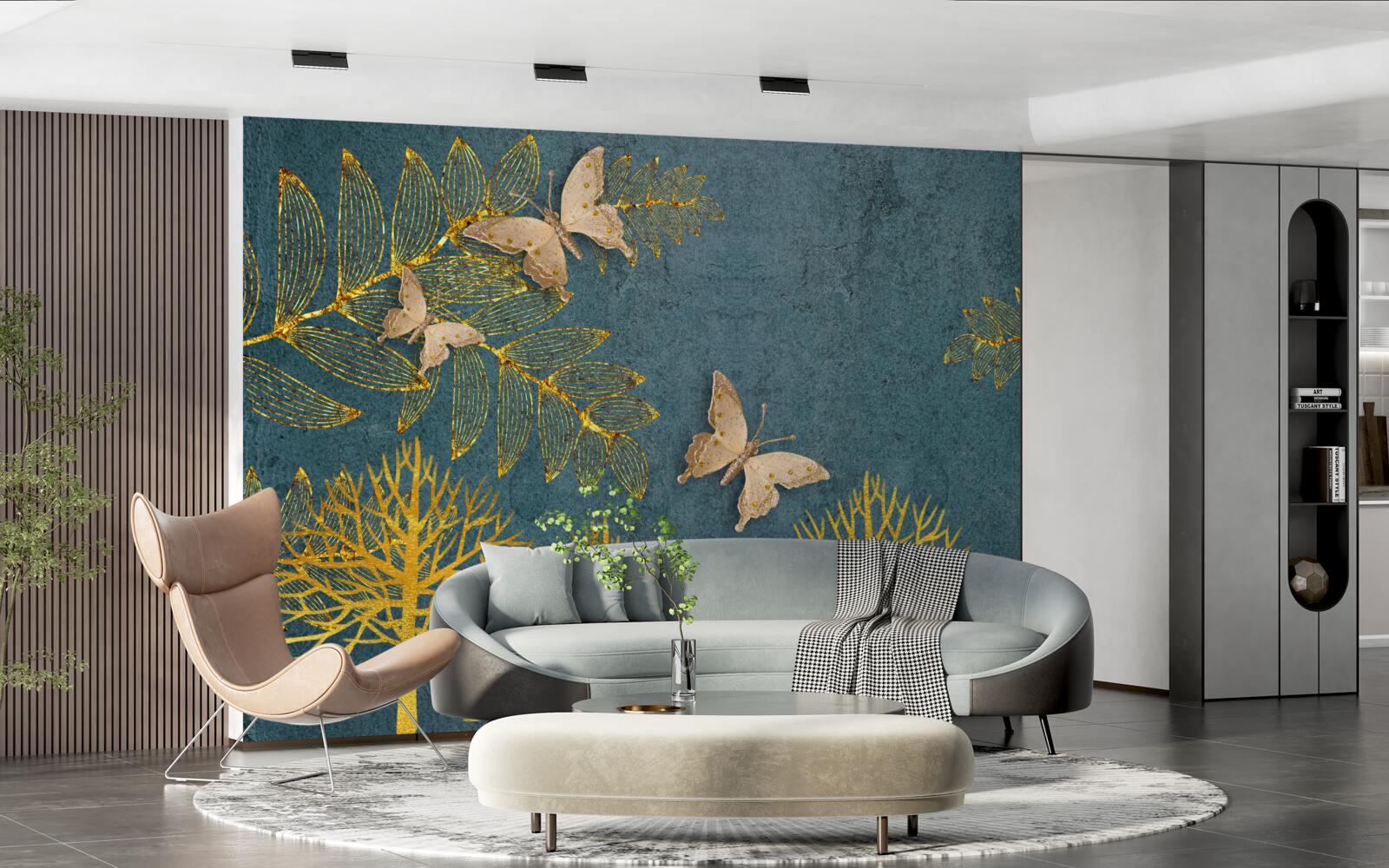 Papier peint une forêt pleine d'or et d'obscurité