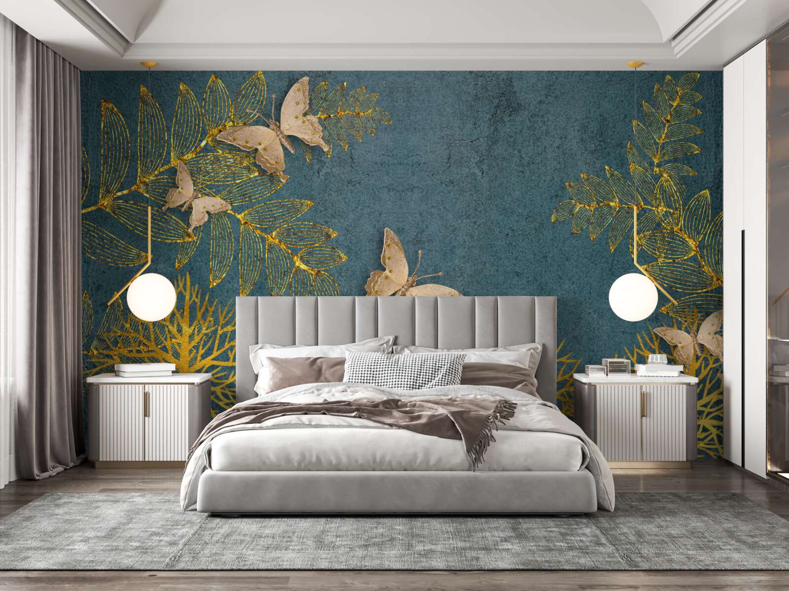 Papier peint une forêt pleine d'or et d'obscurité