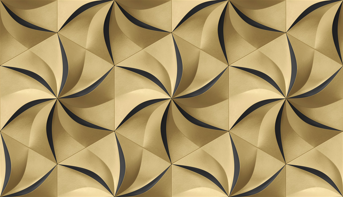 Papier peint étoiles moutarde en style géométrique