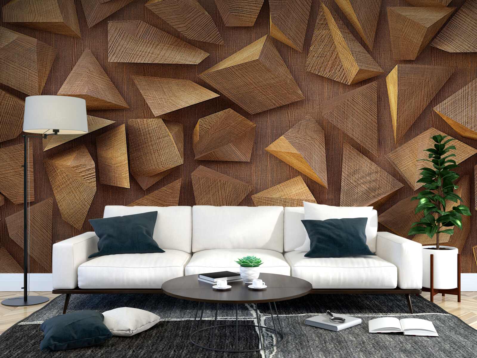 Papier peint divers morceaux de bois