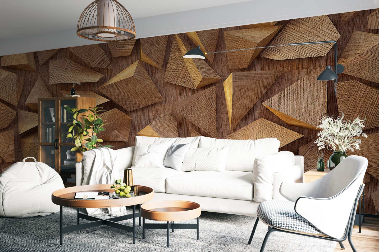 Papier peint divers morceaux de bois