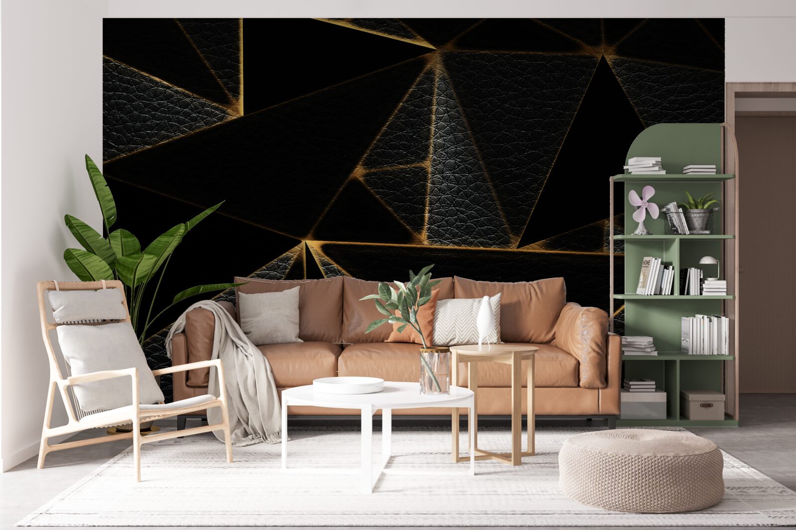 Papier peint couvercle en verre avec marbre noir