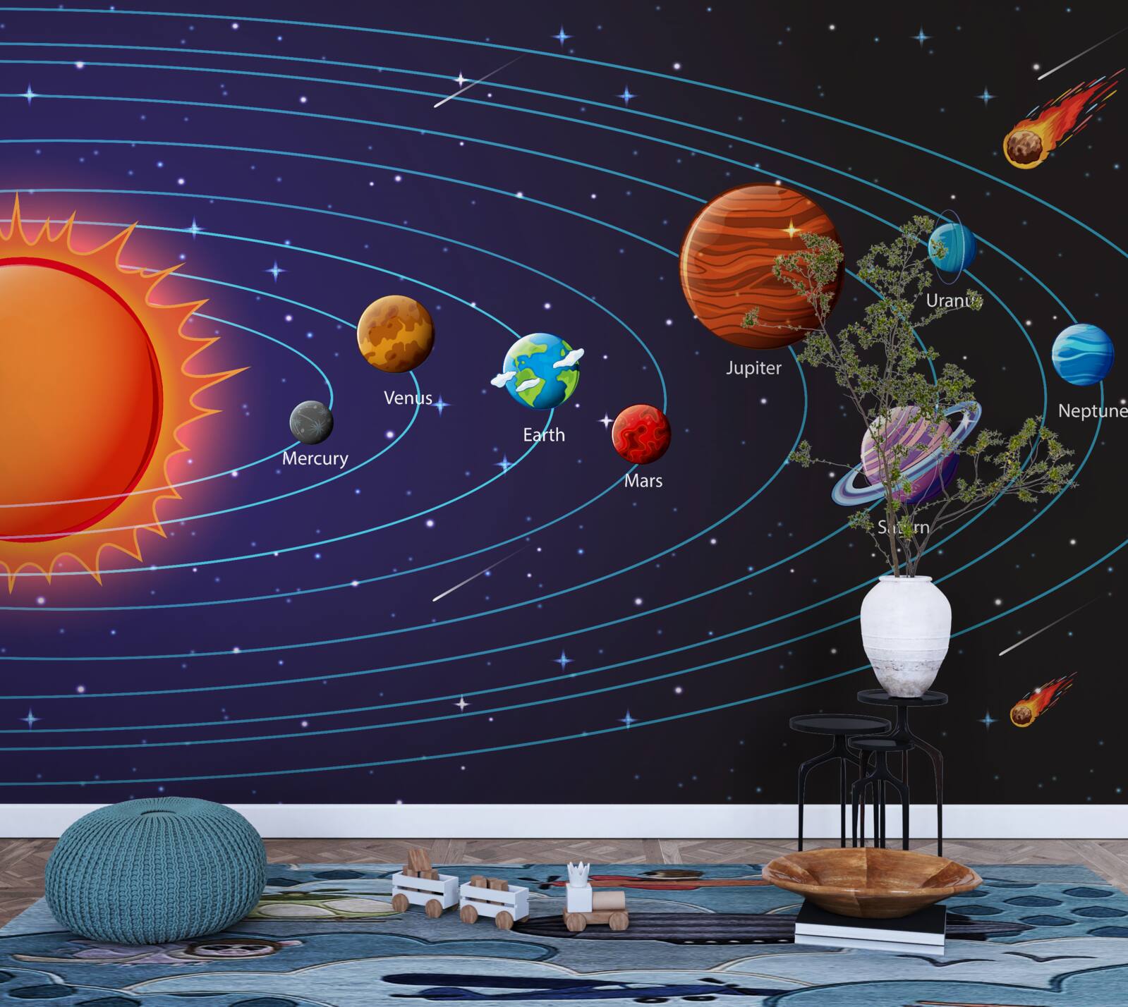 Papier peint séquence de planètes dans l'espace