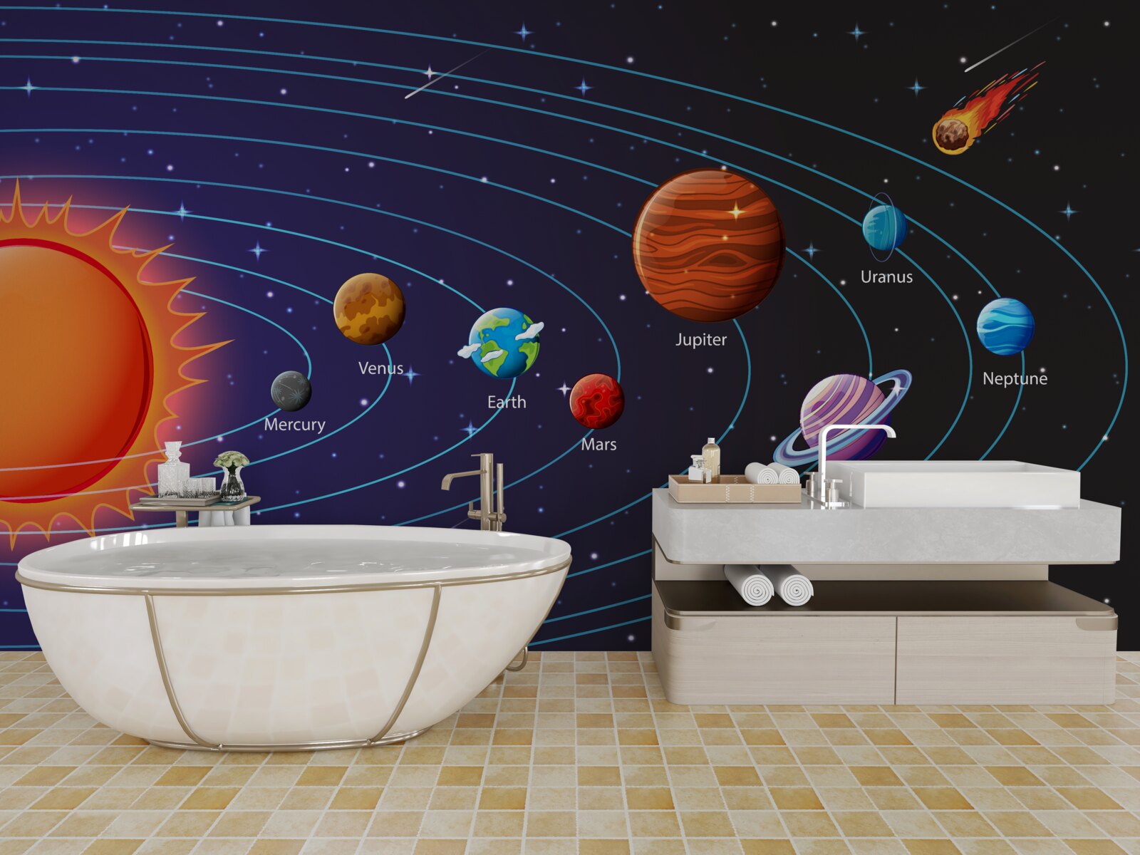 Papier peint séquence de planètes dans l'espace