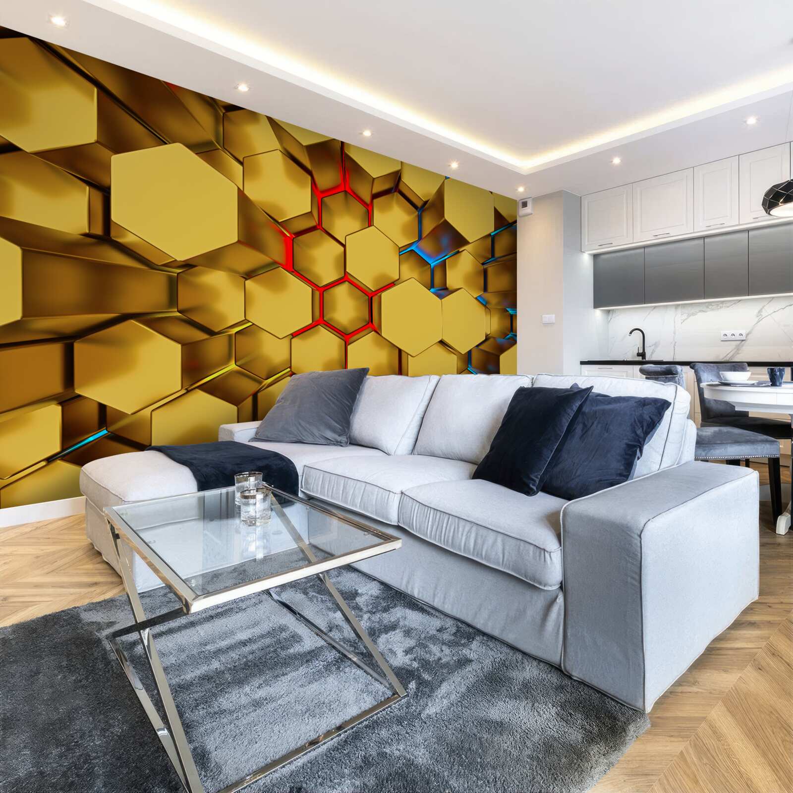 Papier peint Chiffres d'or volumétriques