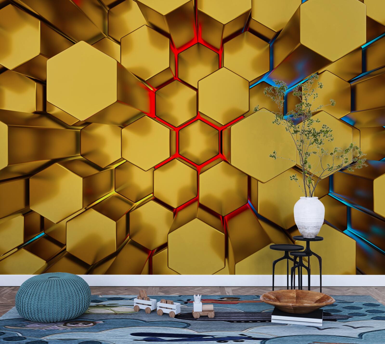 Papier peint Chiffres d'or volumétriques