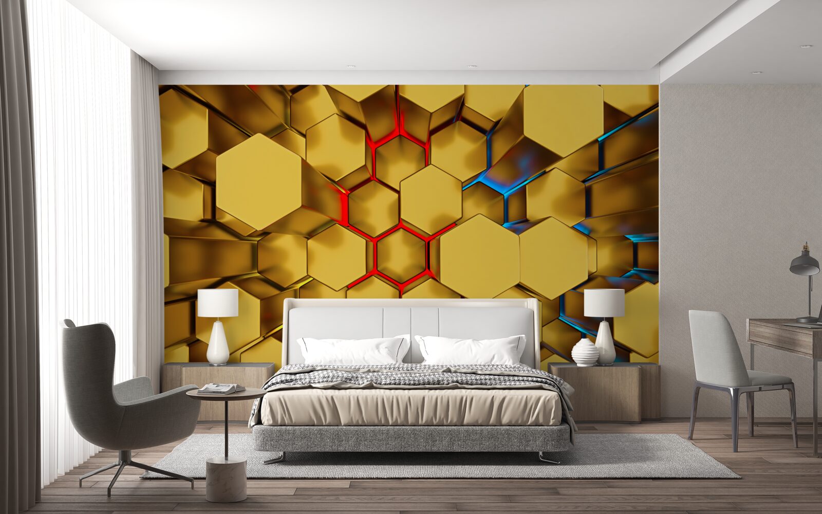 Papier peint Chiffres d'or volumétriques