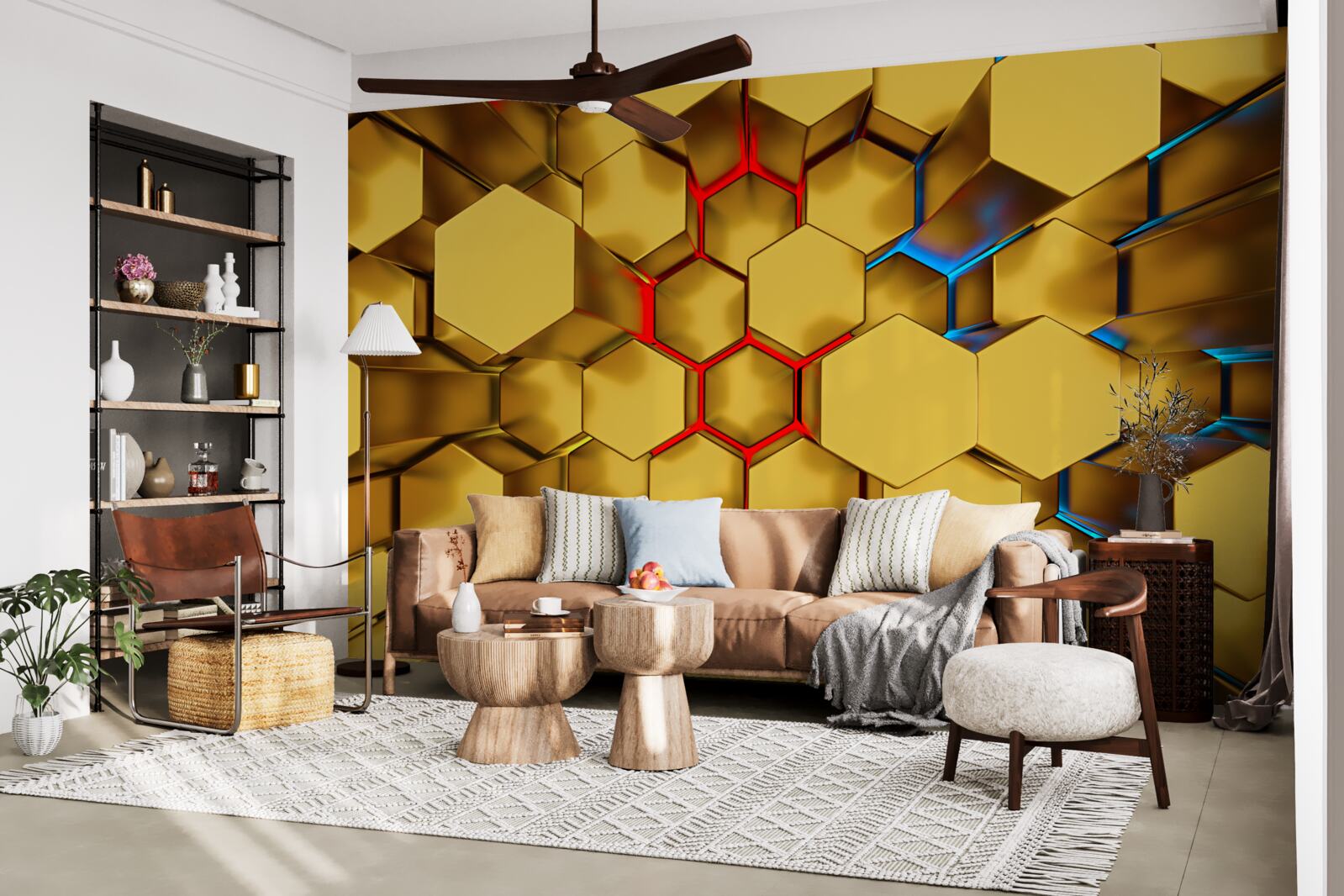 Papier peint Chiffres d'or volumétriques