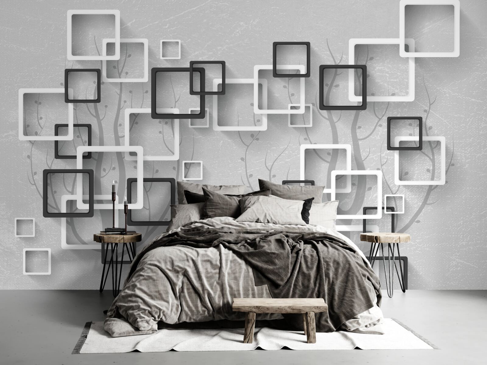 Papier peint les carrés blancs et noirs représentent l'abstraction