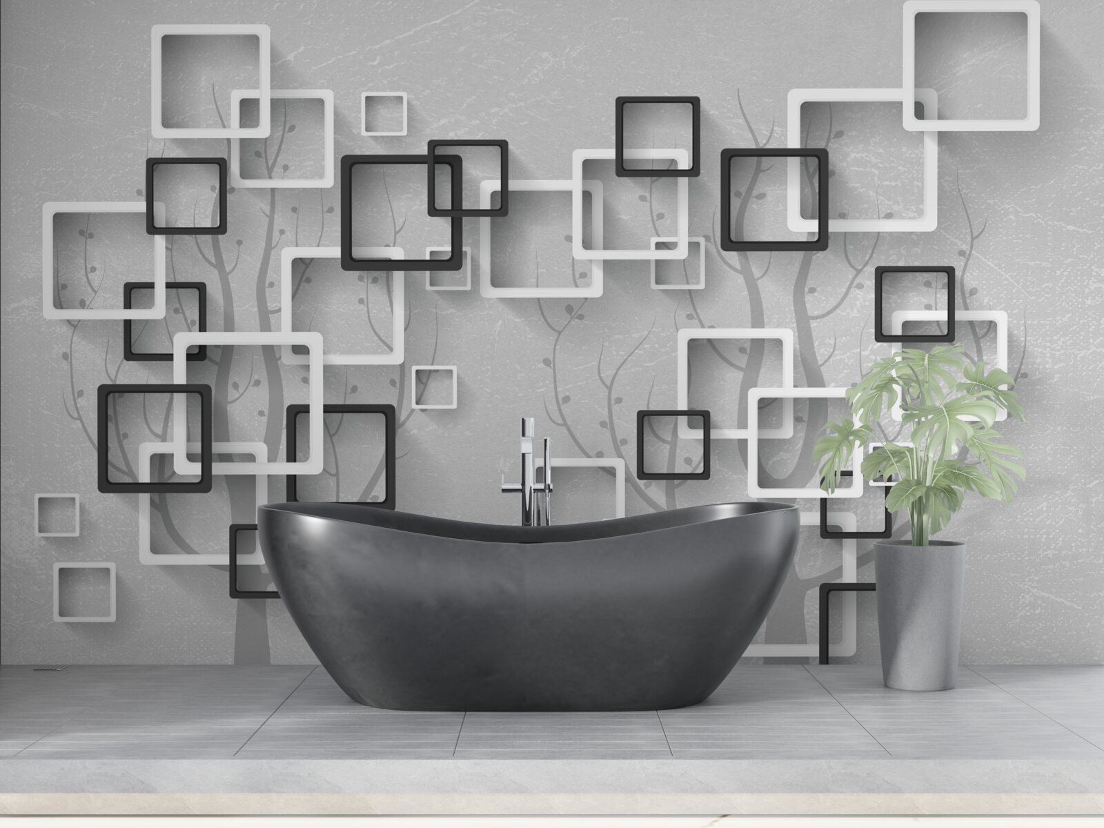 Papier peint les carrés blancs et noirs représentent l'abstraction