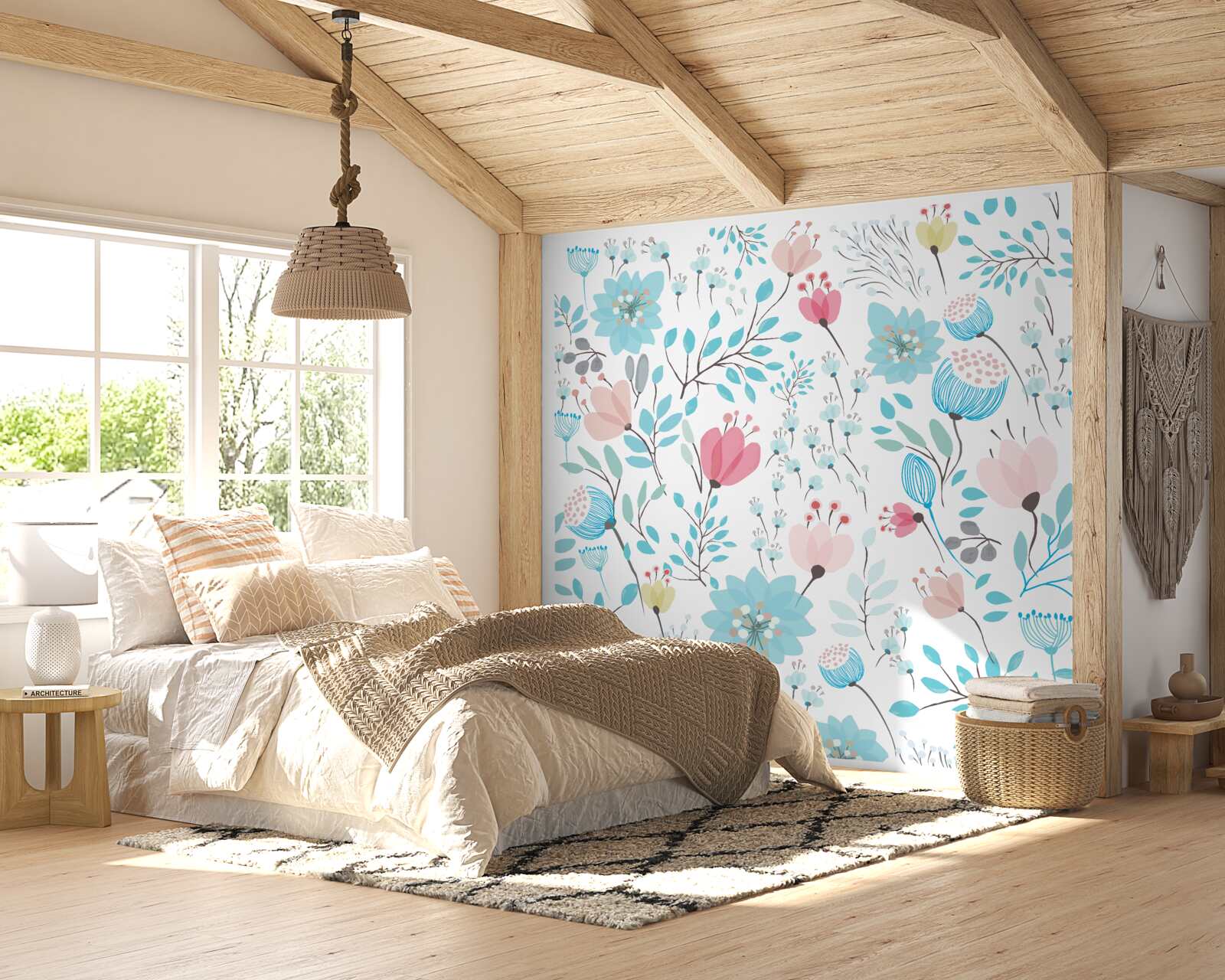 Papier peint combinaison de riches couleurs bleues