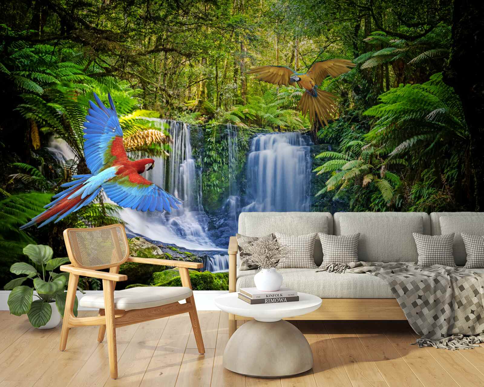 Papier peint une cascade cachée dans la forêt