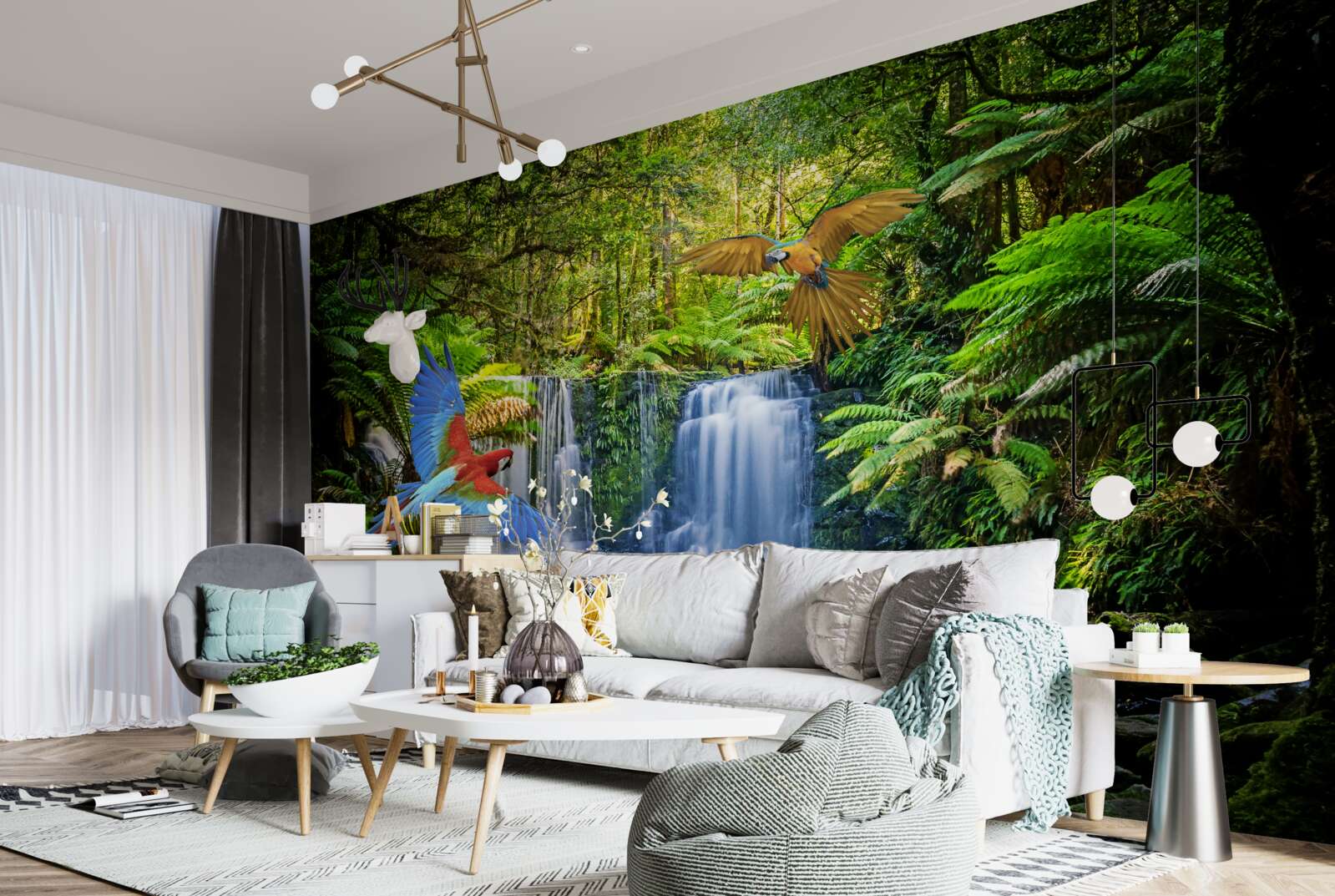 Papier peint une cascade cachée dans la forêt