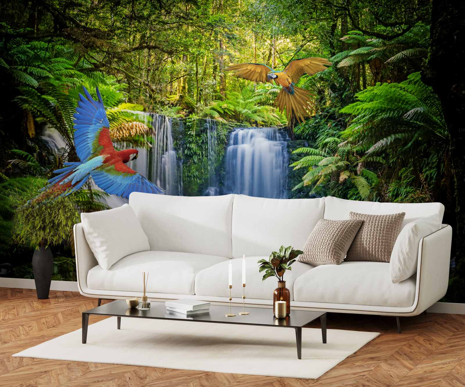 Papier peint une cascade cachée dans la forêt