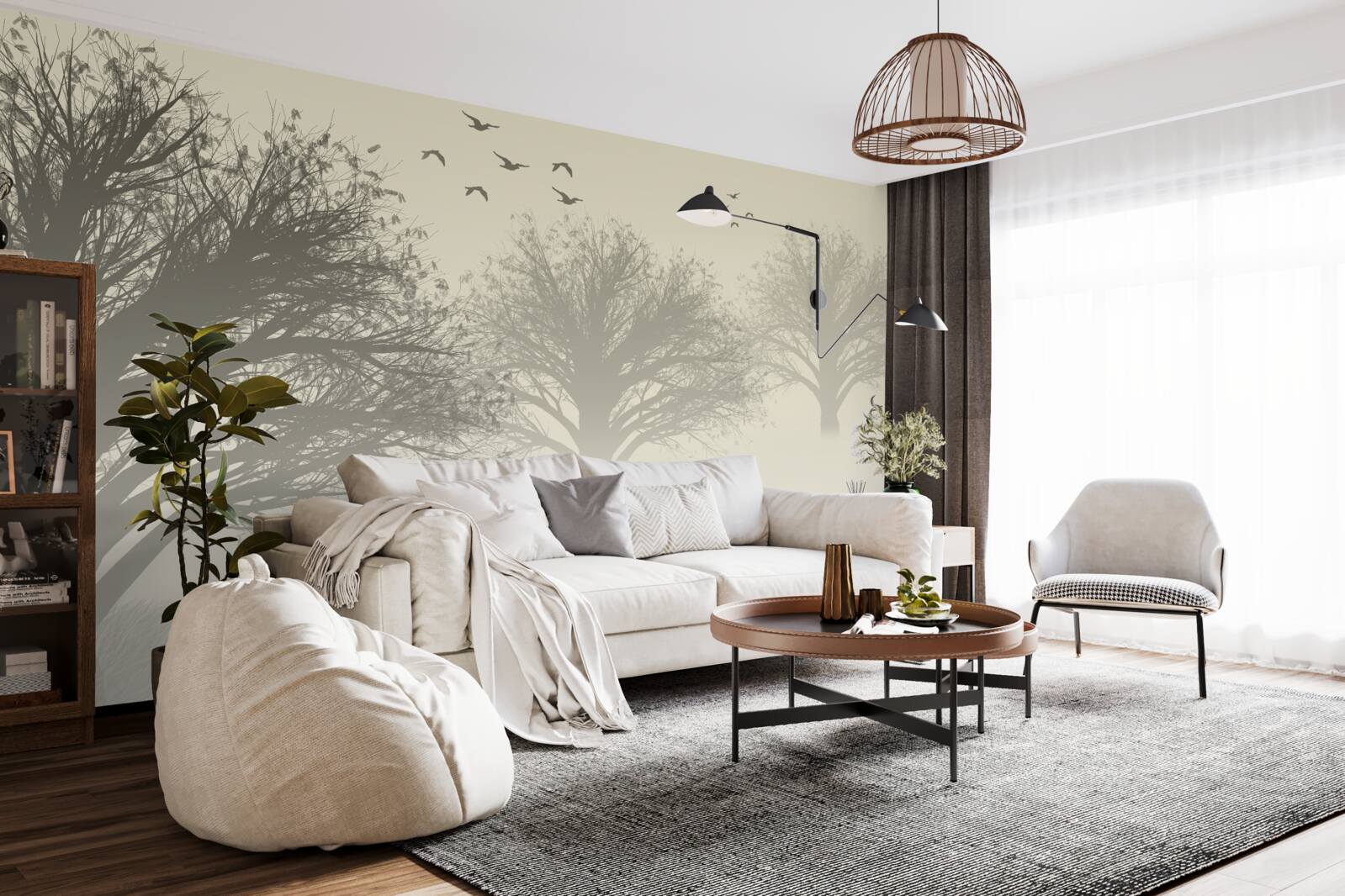 Papier peint les oiseaux s'envolent pour l'hiver