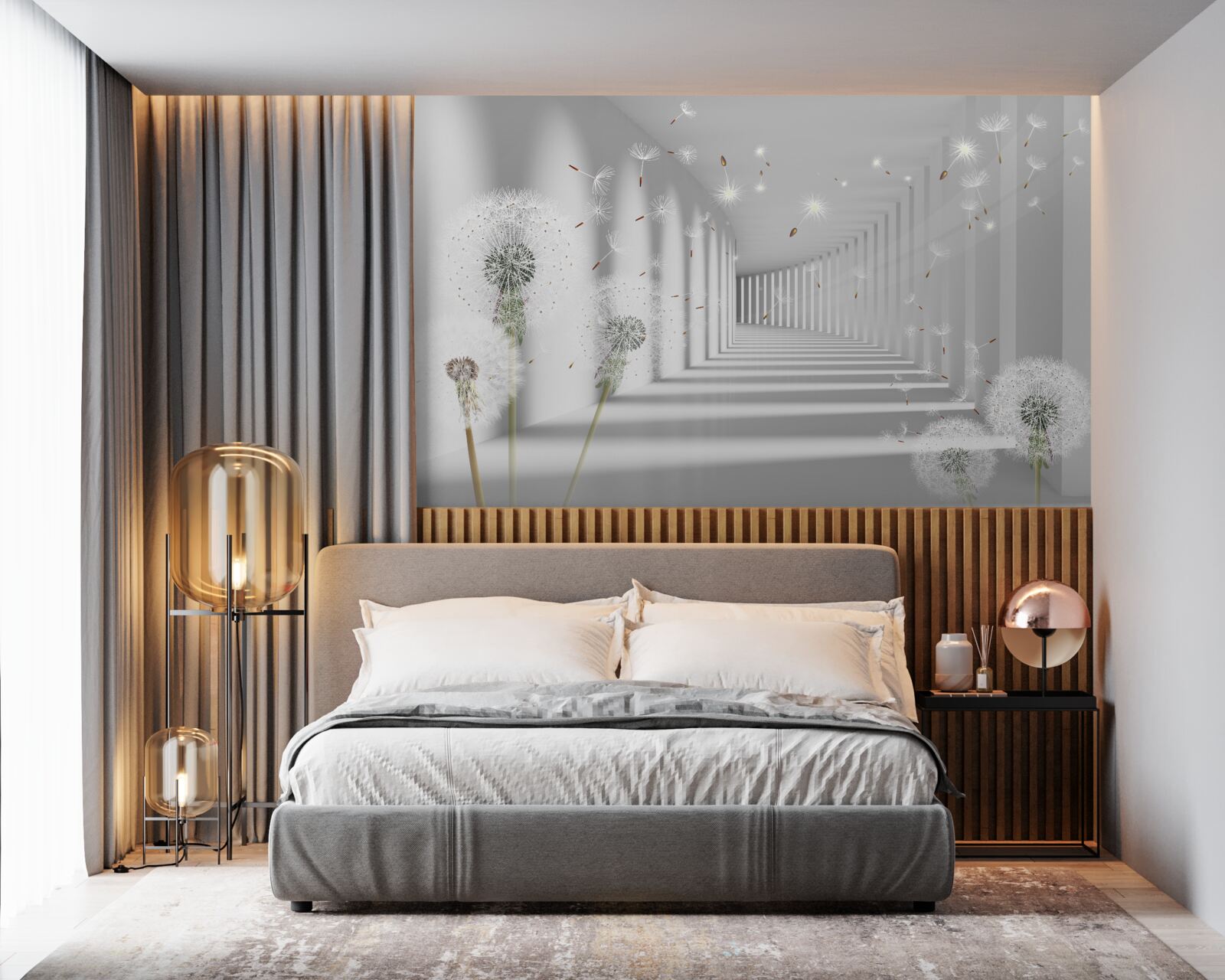 Papier peint un tunnel sans fin parsemé de mille-pattes