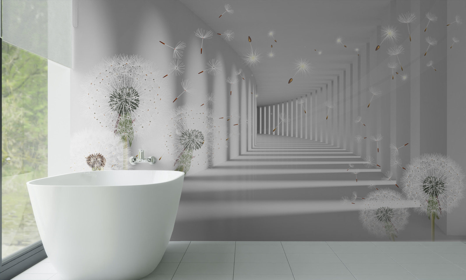 Papier peint un tunnel sans fin parsemé de mille-pattes