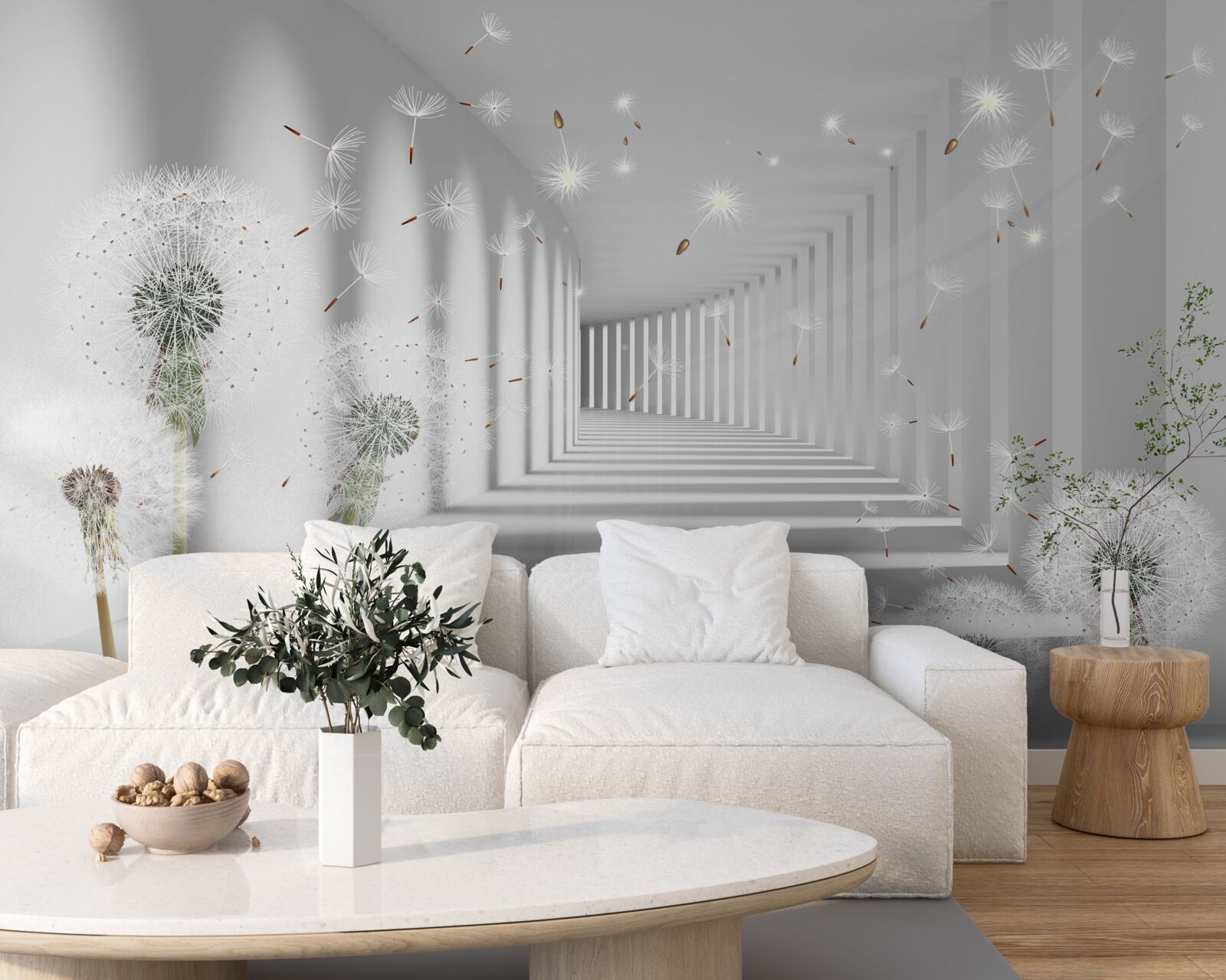 Papier peint un tunnel sans fin parsemé de mille-pattes