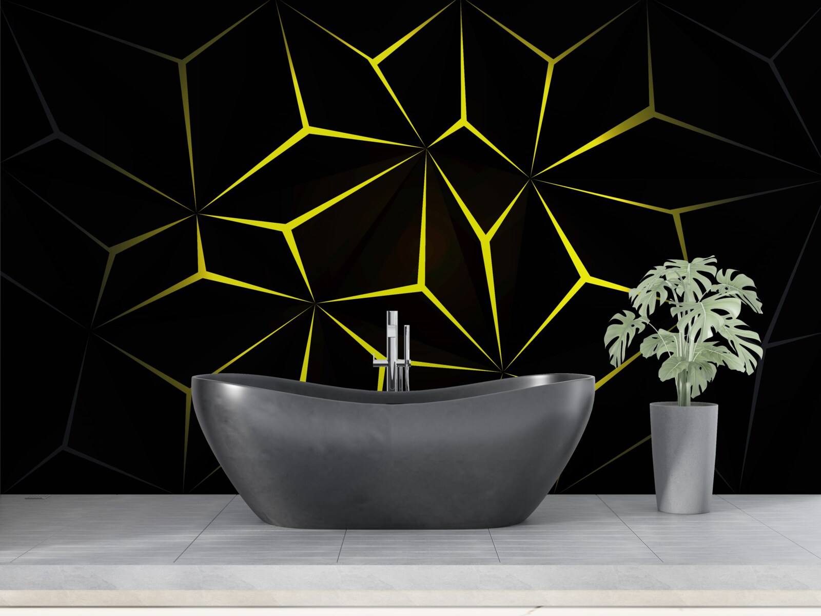 Papier peint les caractères sont noirs et surlignés de jaune