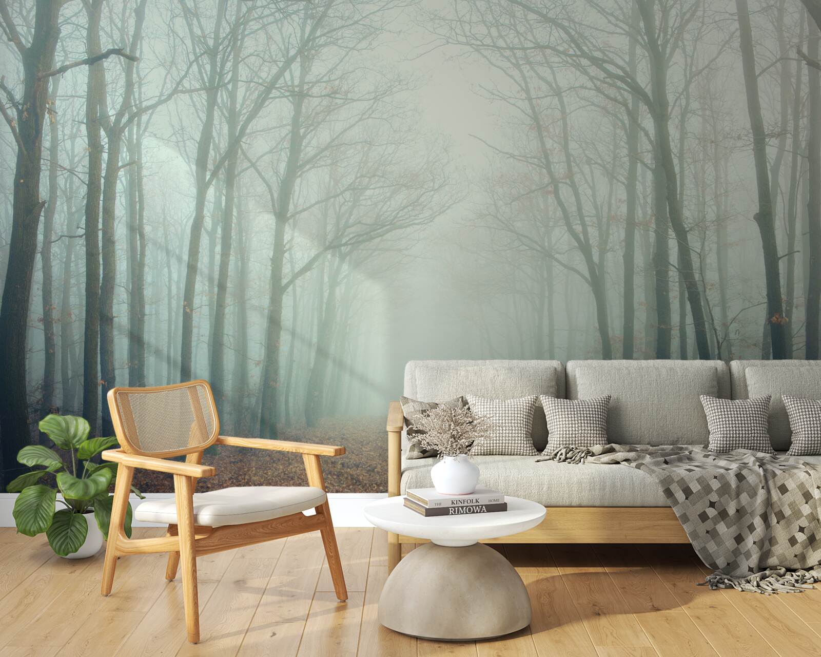 Papier peint chemin d'automne, couvert de froid