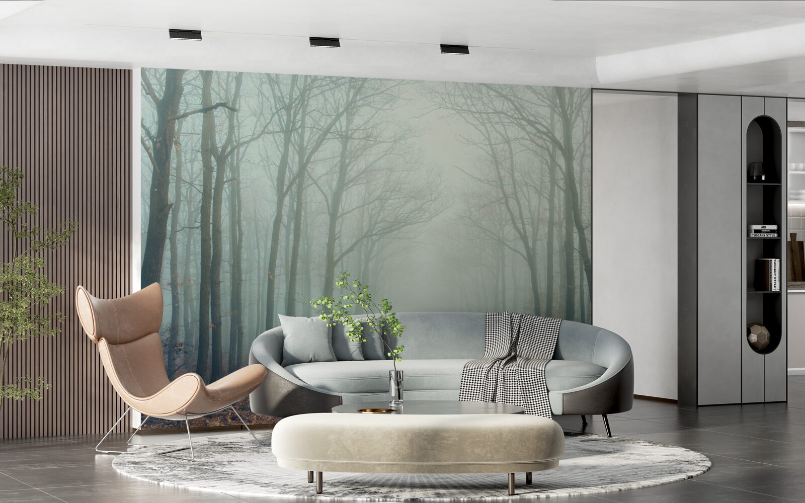 Papier peint chemin d'automne, couvert de froid