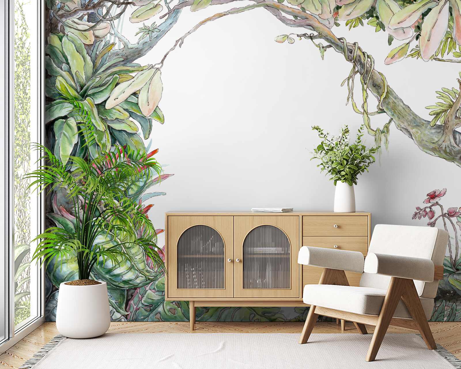 Papier peint forêt tropicale verdoyante