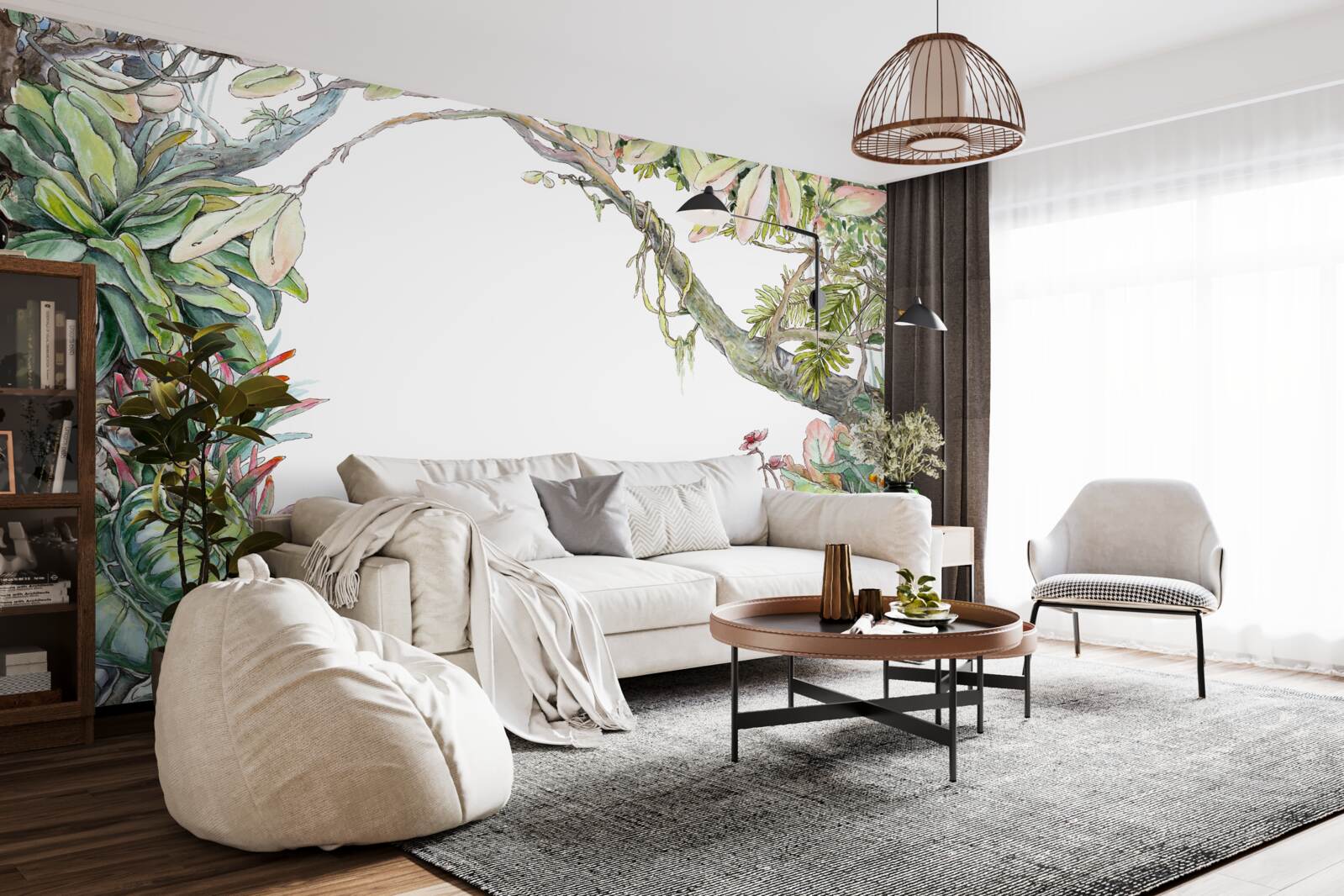 Papier peint forêt tropicale verdoyante