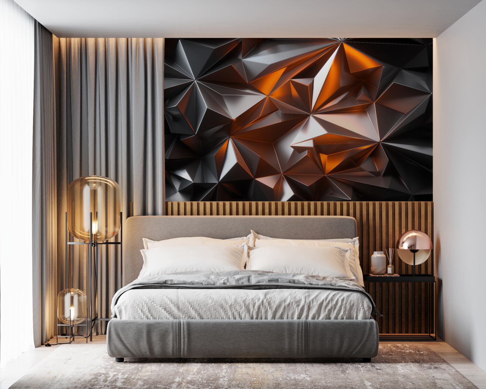 Papier peint géométrie du yantra sur fond sombre