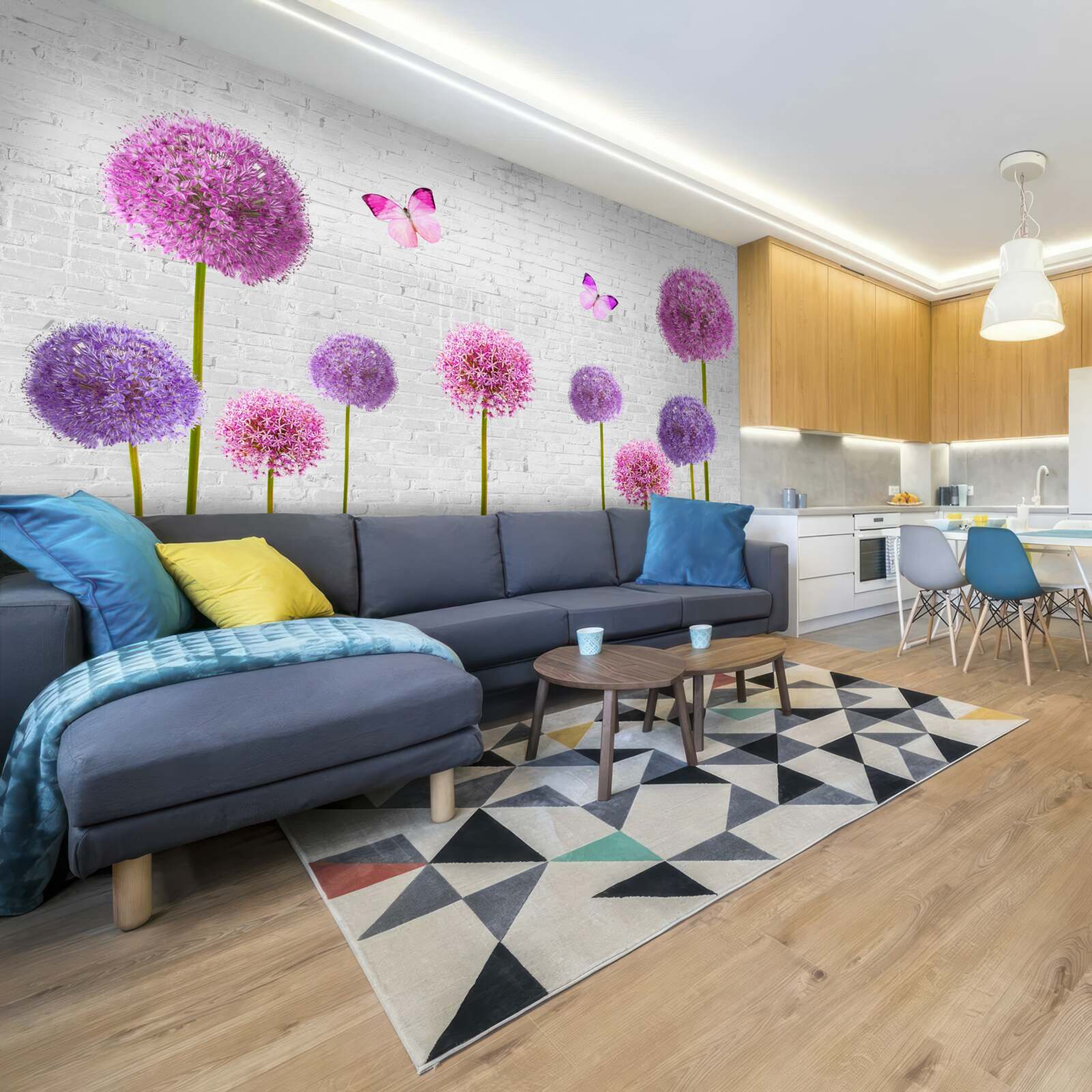 Papier peint des chevreuils duveteux de toutes les couleurs