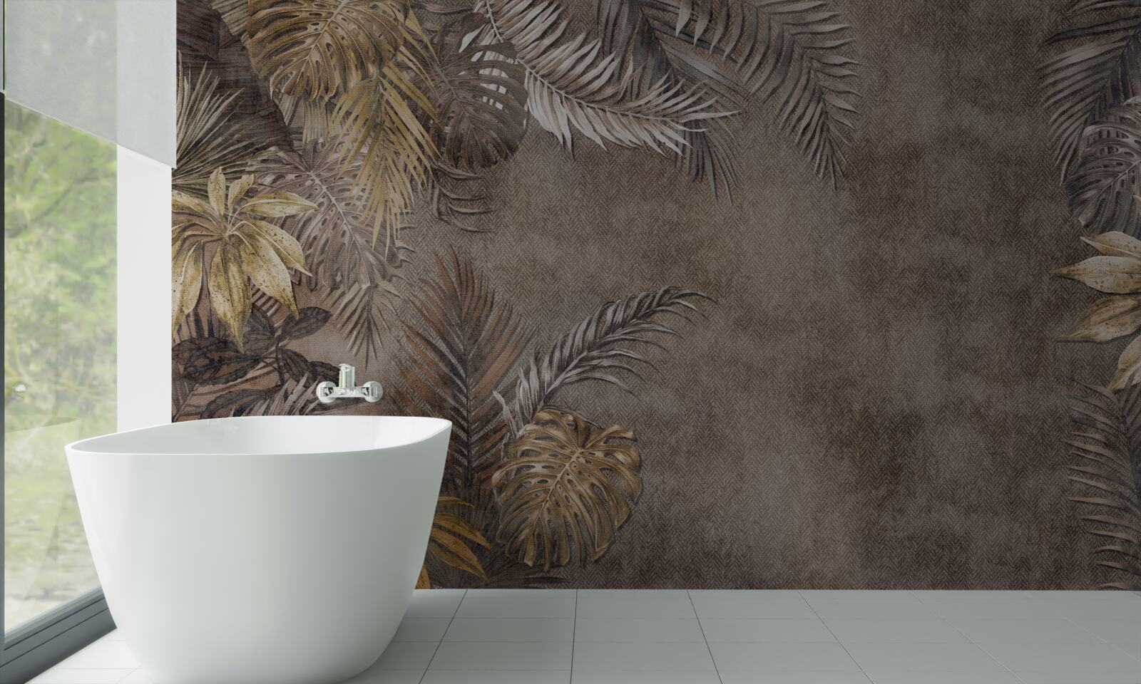 Papier peint Tropiques nocturnes sous le bruissement des feuilles