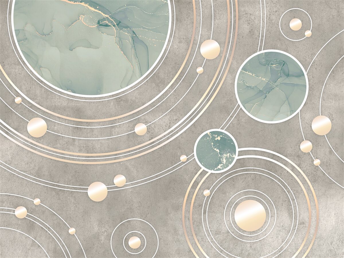 Papier peint cercles abstraits cosmiques